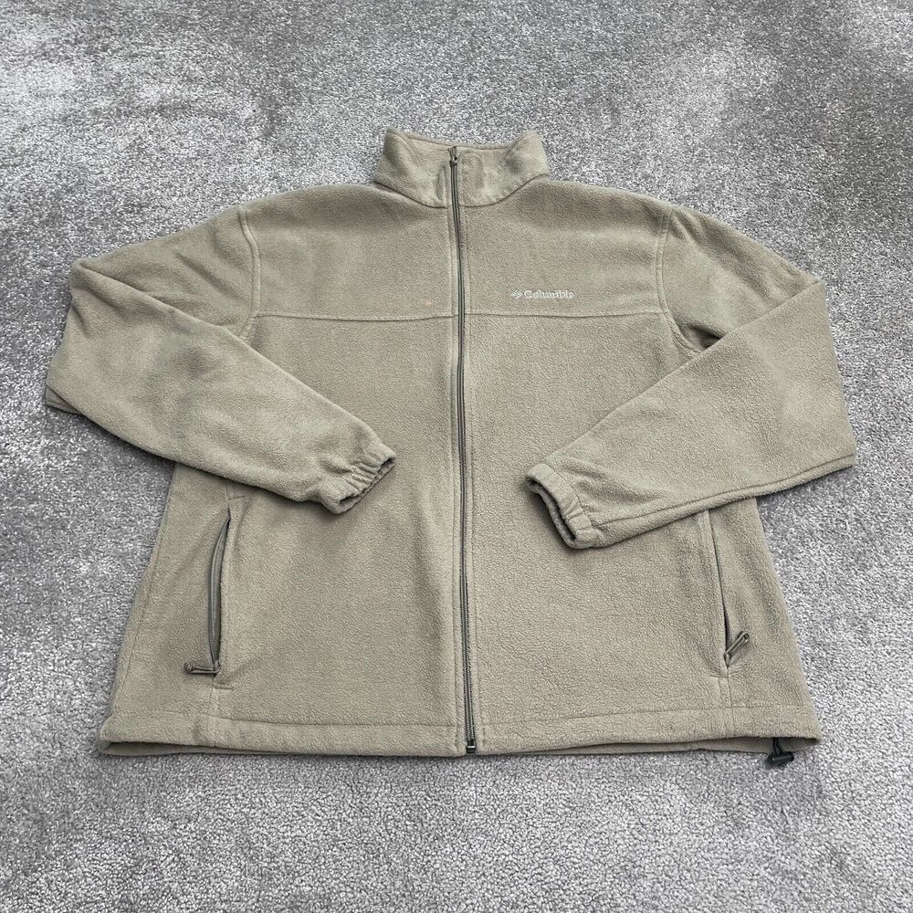 Columbia Steens Mountain Fleece Jacket Mens XL Brown Full Zip Pocket Outdoor